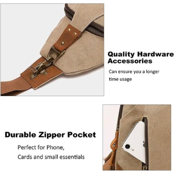 KL928 Man Canvas Sling Crossbody Backpack - Picture 6 of 6